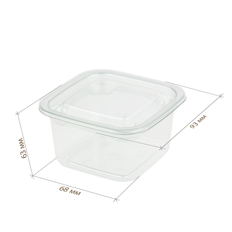 товар Контейнер квадратный ПЭТ, прозрачный, 93*93*48 мм, 200 мл, серия СпК-0909 V4-0035