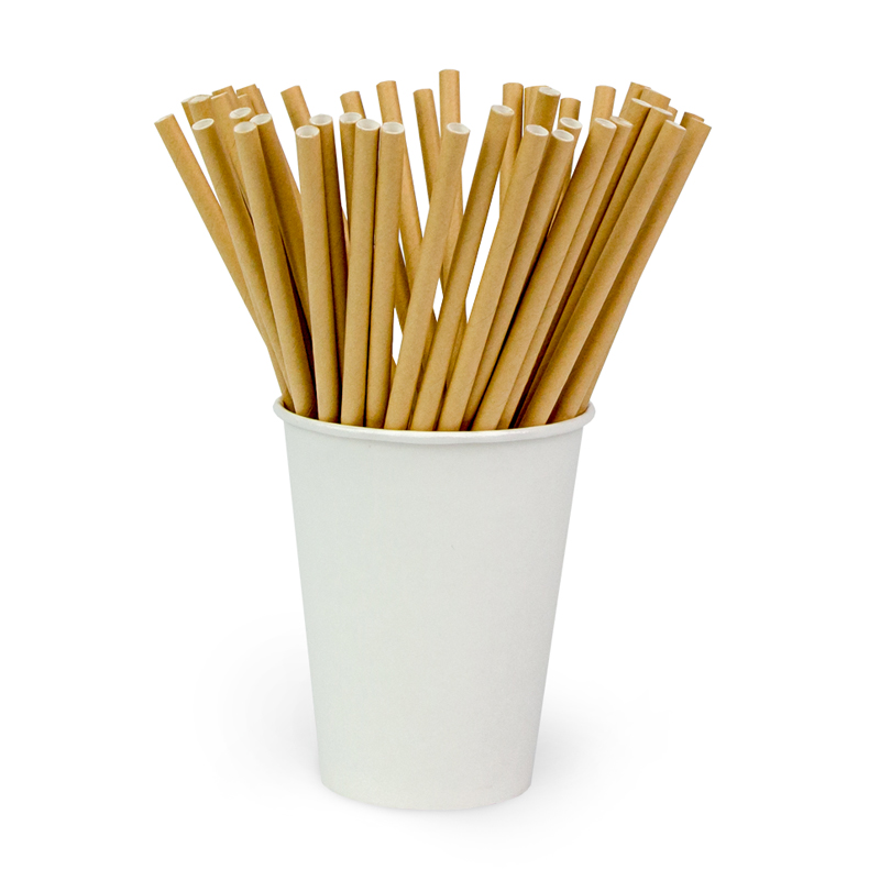 товар Трубочки для коктейлей в бумажной индивидуальной крафтовой упаковке "Крафт", 195*6 мм TB048KWR