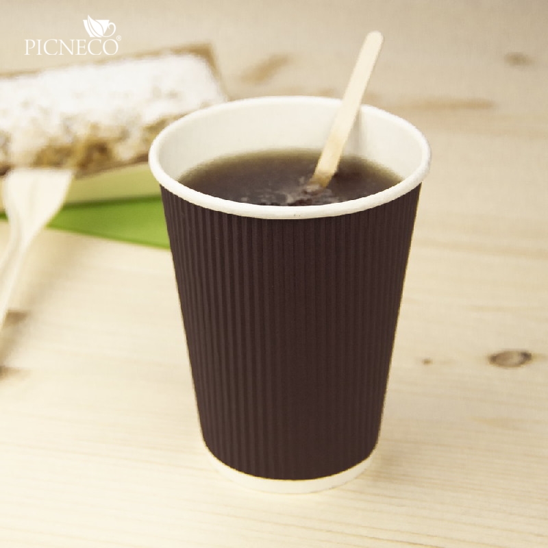 товар Бумажный гофрированный стакан, коричневый, 350 мл (макс. 400 мл) STG035Ko