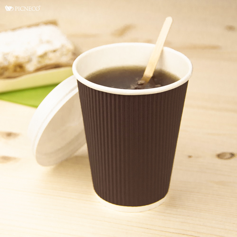 товар Бумажный гофрированный стакан, коричневый, 350 мл (макс. 400 мл) STG035Ko