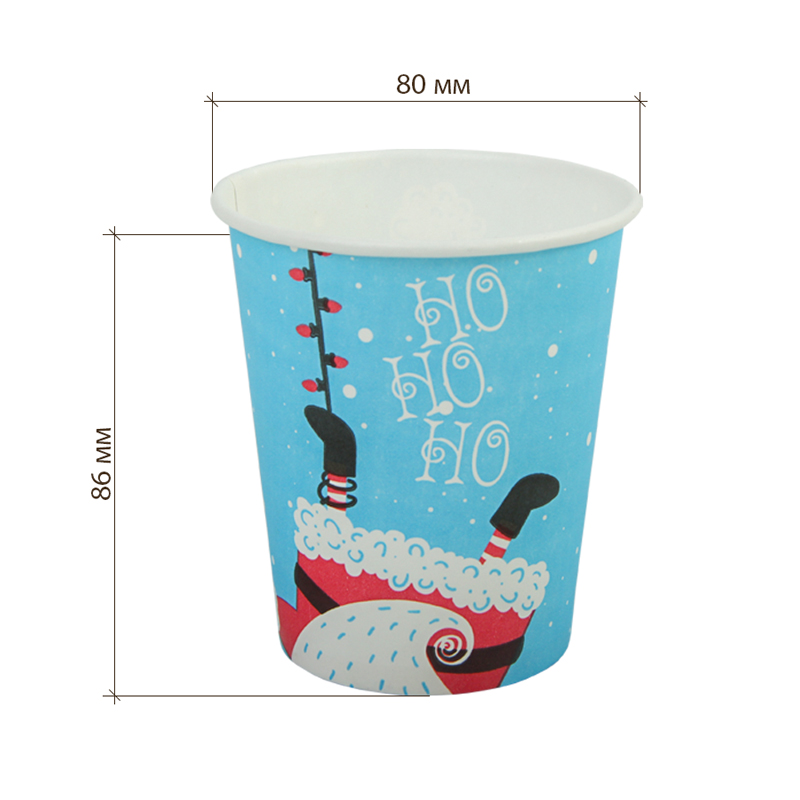 товар Стакан однослойный бумажный 250 мл "Санта Клаус" [под заказ] STB020Sx