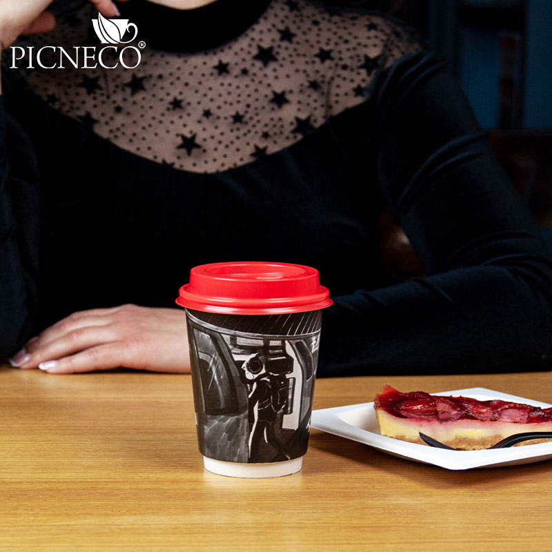 товар Бумажный двухслойный стакан ''Монохром'', 350 мл (макс. 400 мл) STD0356m