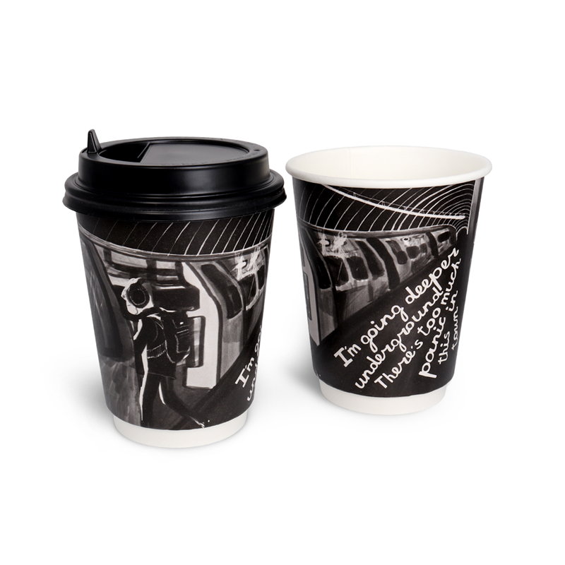 товар Бумажный двухслойный стакан ''Монохром'', 350 мл (макс. 400 мл) STD0356m