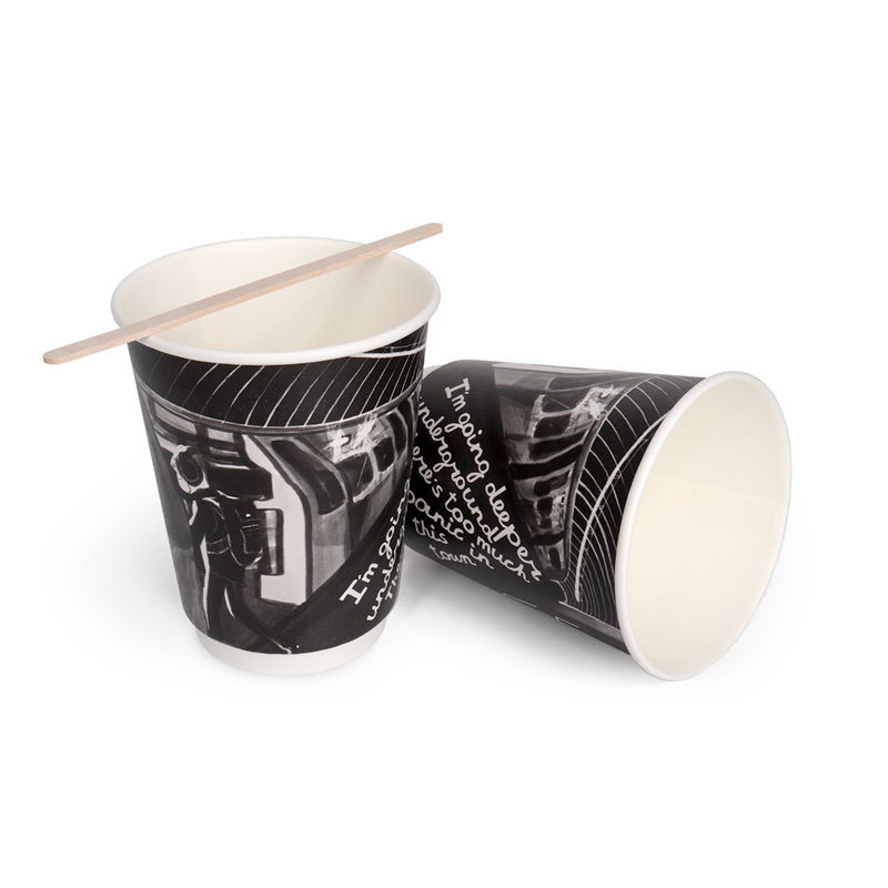 товар Бумажный двухслойный стакан ''Монохром'', 350 мл (макс. 400 мл) STD0356m