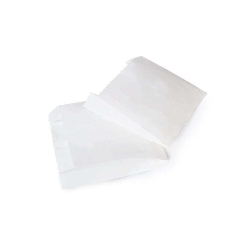 товар Бумажный крафт пакет с плоским дном, жиростойкий, белый, 110*35*120мм KLD111