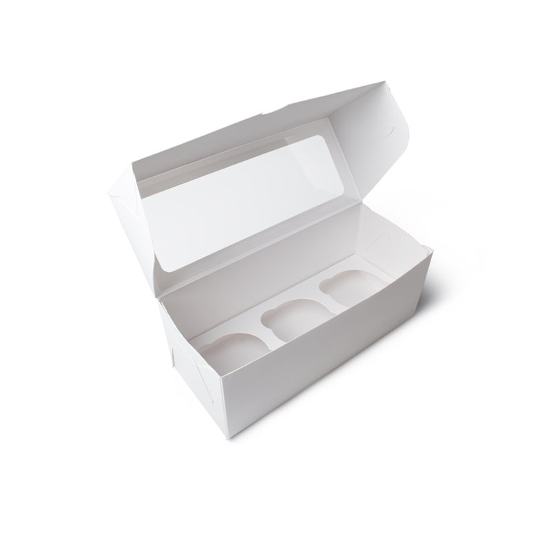 товар Коробка для капкейков (для 3 штук), 250*100*100 мм BK079