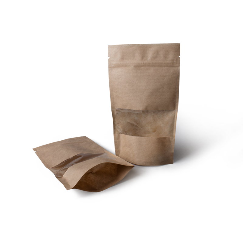 товар Крафт пакет дой пак зип лок с окном 40мм 110*30*185 мм ZLS110Kr