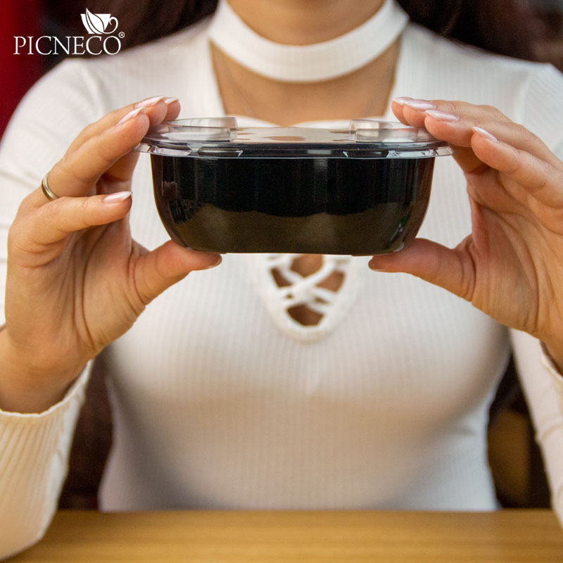 товар Контейнер восьмерка PET, черный, 141*92*50 мм, 375 мл, серия Сп-1409 V4-0024