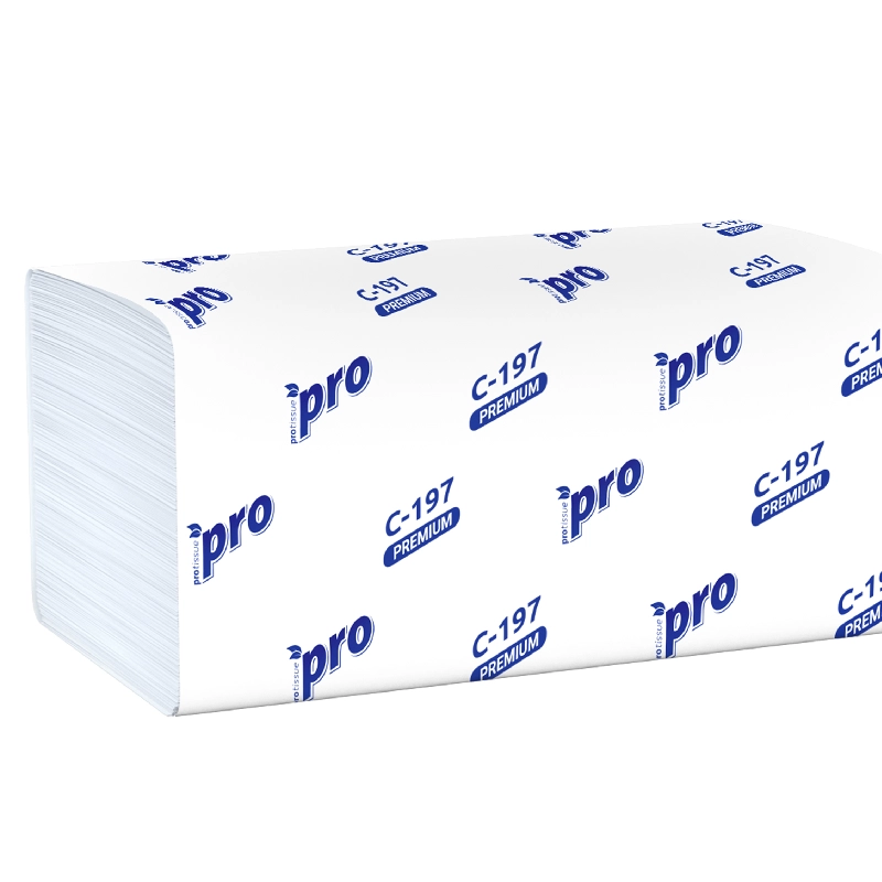 Полотенца бумажные (H3), 2-слоя, 220*210 мм, 200 листов, V-сложение, серия С197