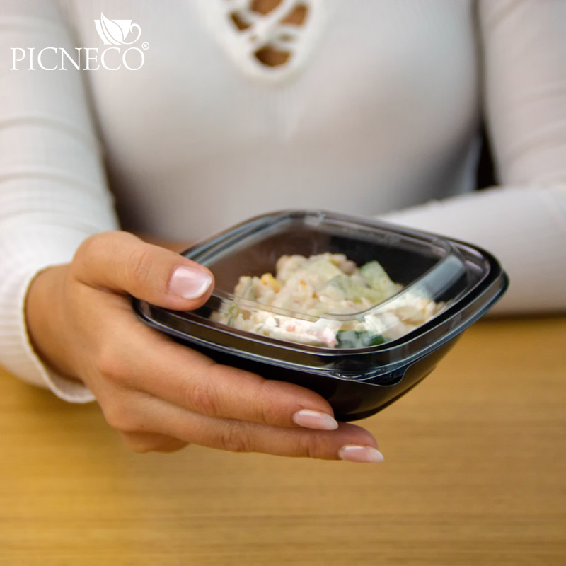 товар Контейнер квадратный ПЭТ, черный, 126х126х39 мм, 250 мл, Сп-1212, [крышка отдельно] PK12122C