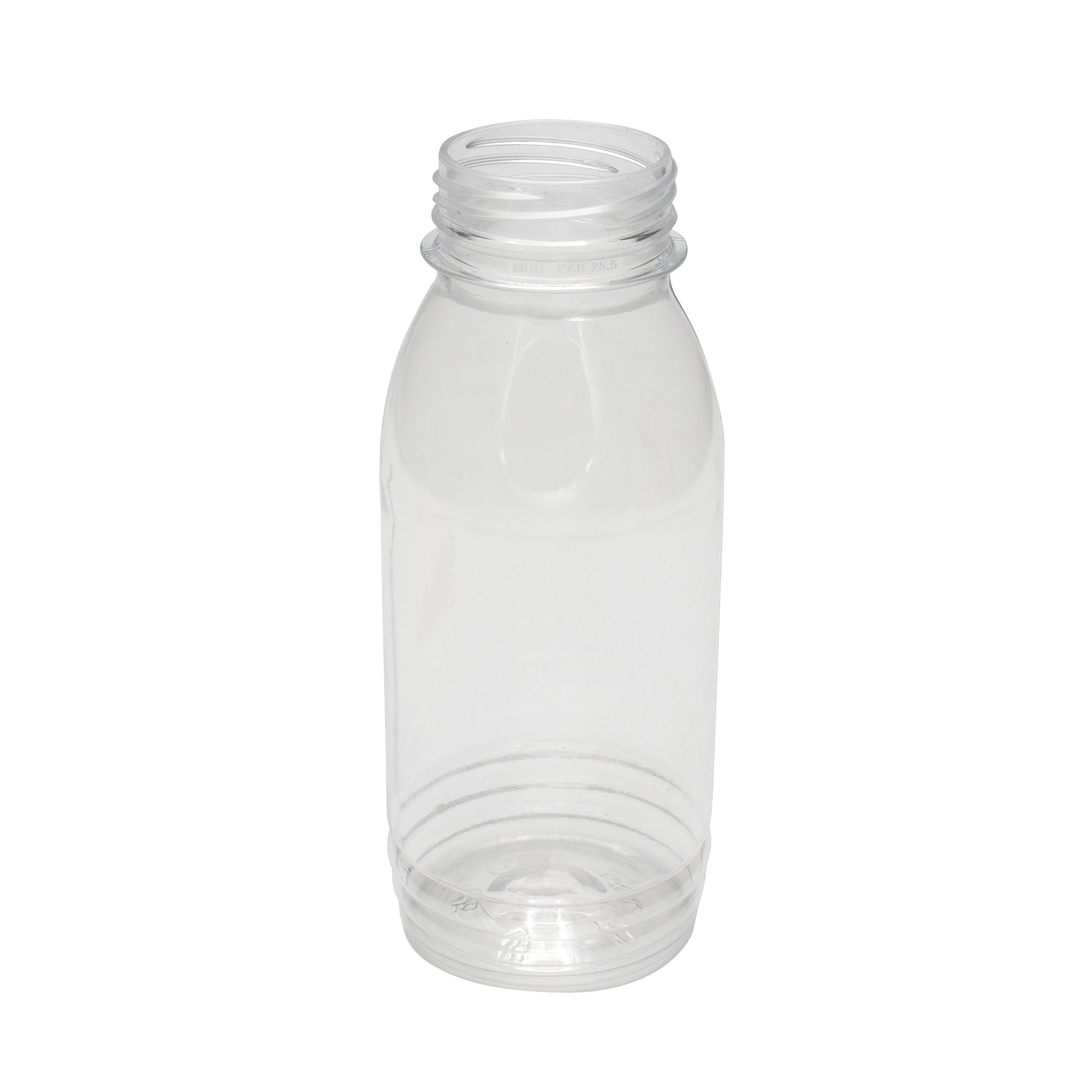 Бутылка ПЭТ прозрачная 0.25 л, горло 38 мм, с нижним ребром жесткости, БЕЗ КРЫШКИ
