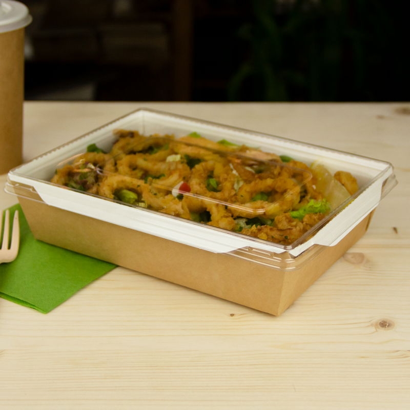 товар Контейнер бумажный с крышкой, 1000мл, 220*160*55 мм, крафт BK043