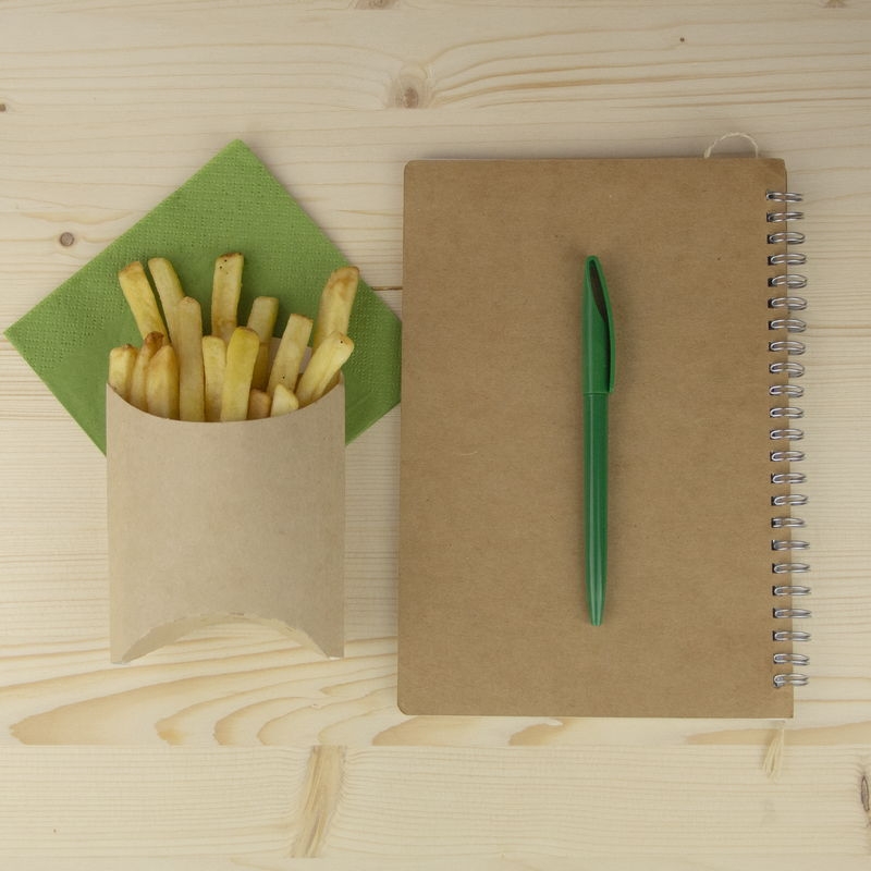 товар Упаковка для картофеля фри, 120*80*50 мм, крафт BK012