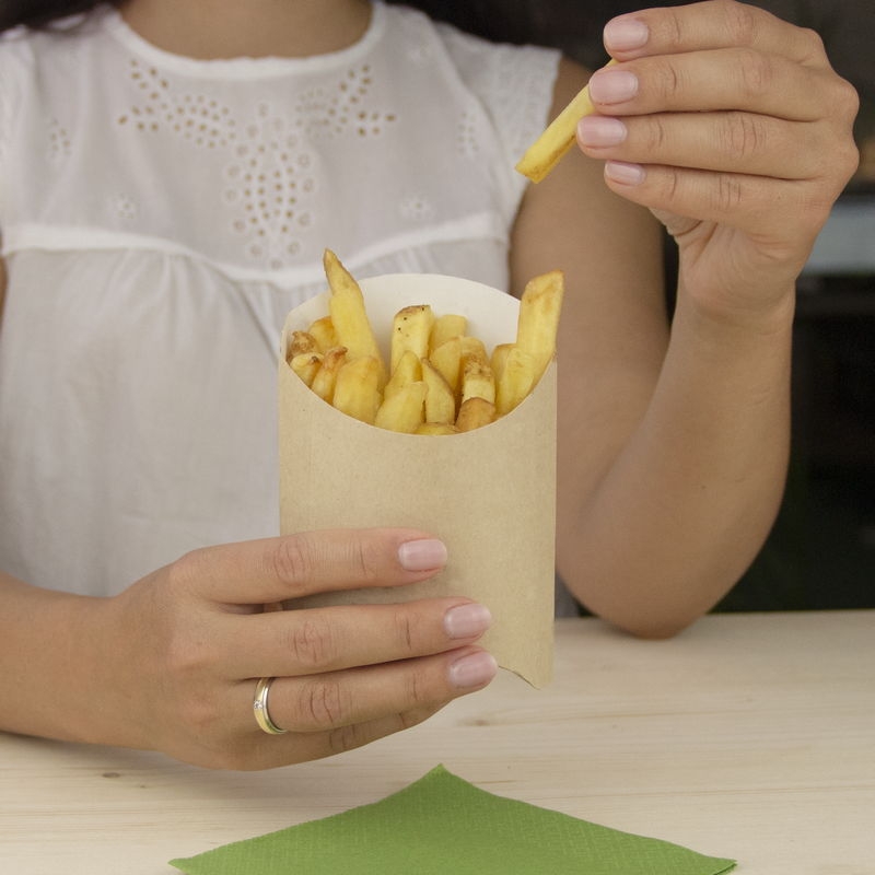 товар Упаковка для картофеля фри, 120*80*50 мм, крафт BK012