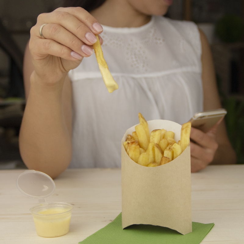 товар Упаковка для картофеля фри, 120*80*50 мм, крафт BK012