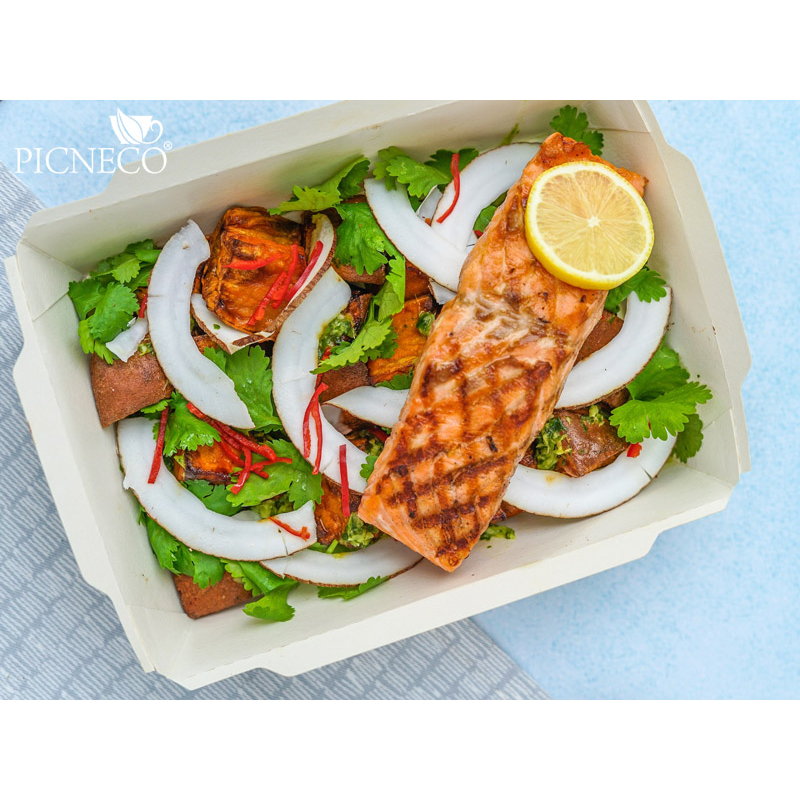 товар Контейнер бумажный с крышкой, 800мл, 186*106*55 мм, крафт BK042