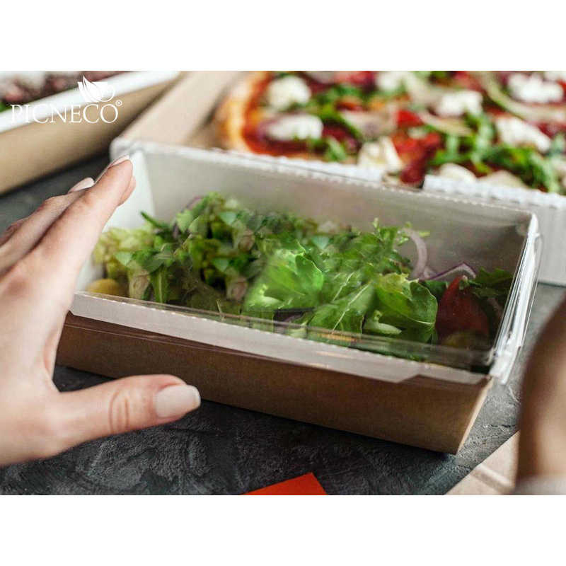 товар Контейнер бумажный с крышкой, 800мл, 186*106*55 мм, крафт BK042