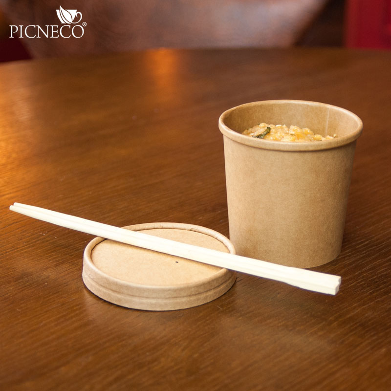 товар Одноразовая супница крафт с бумажной крышкой, 320 мл (макс. 360 мл) BK045