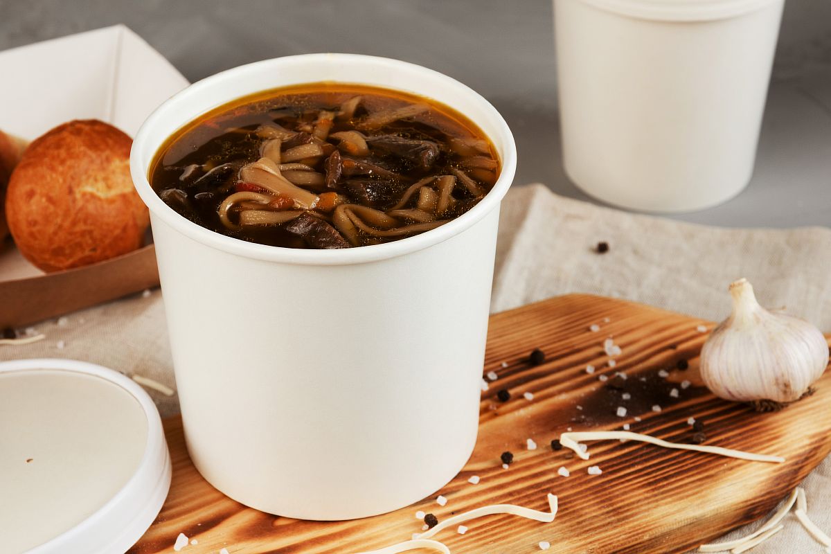 товар Одноразовая супница с бумажной крышкой белая, 760 мл BK090