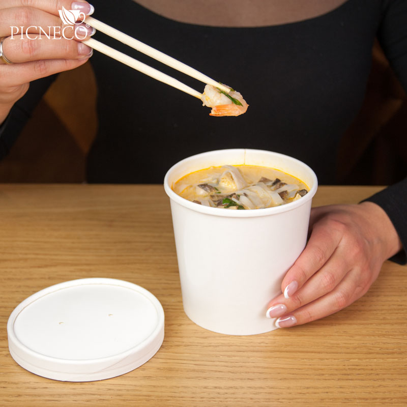 товар Одноразовая супница с бумажной крышкой белая, 760 мл BK090