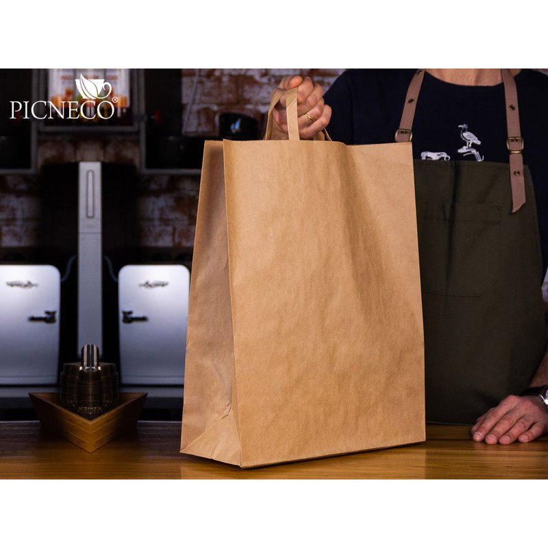 товар Бумажный крафт пакет с плоскими ручками, 350*150*450 мм KPP035