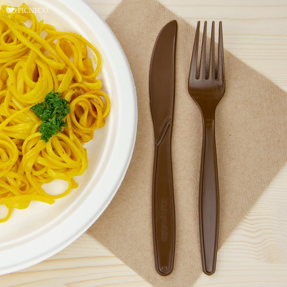 товар Одноразовая вилка, 176 мм, шоколадная SP002K