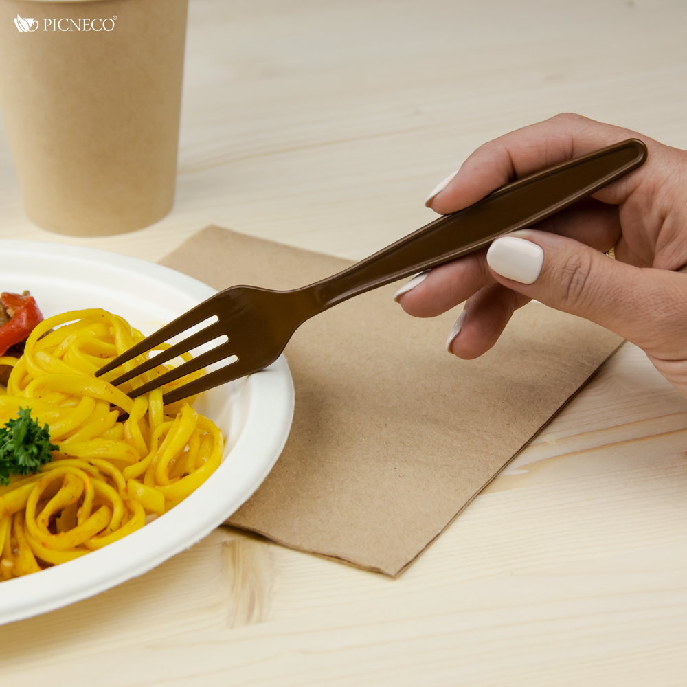 товар Одноразовая вилка, 176 мм, шоколадная SP002K