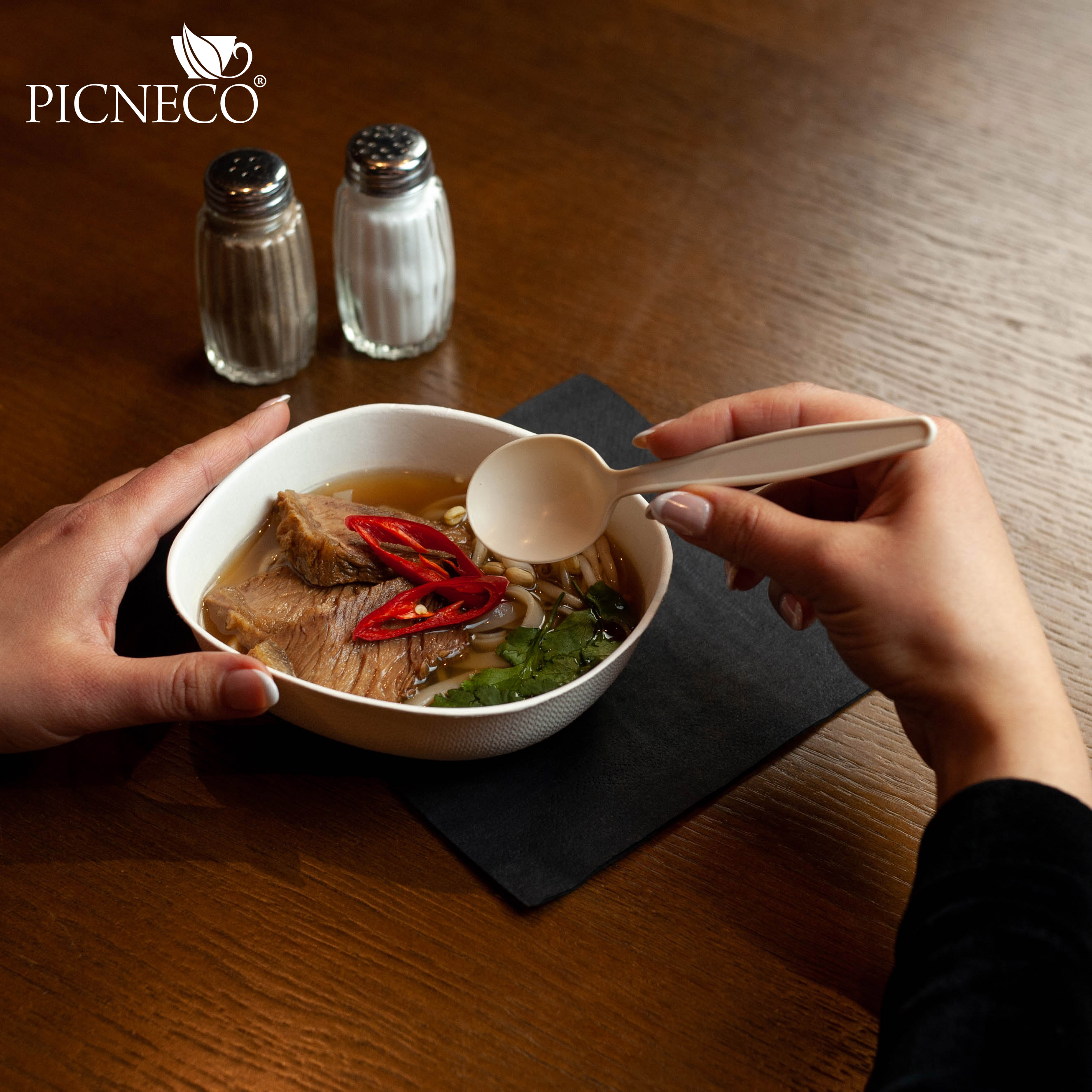 товар Одноразовая ложка, 150 мм, кремовая SP001