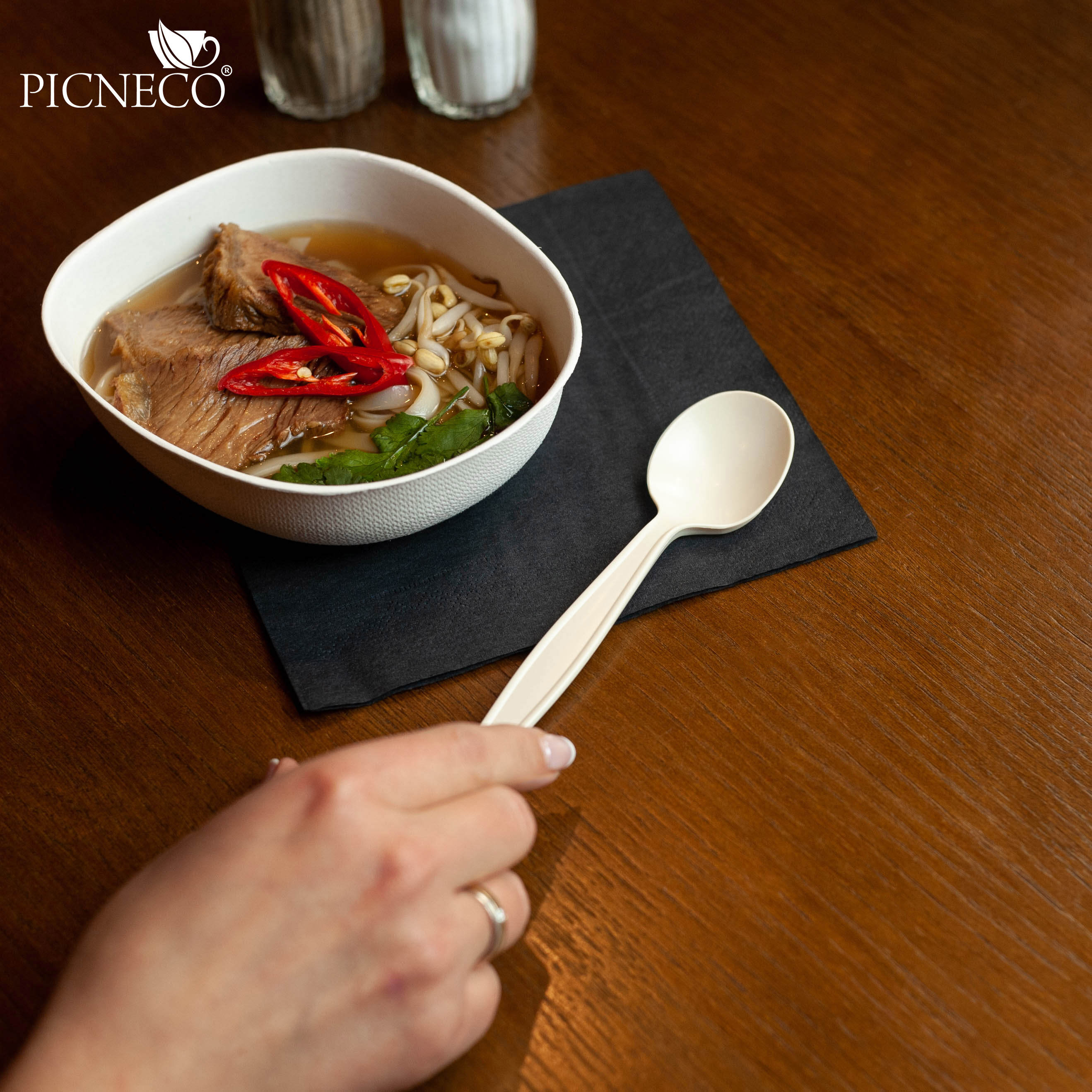 товар Одноразовая ложка, 150 мм, кремовая SP001