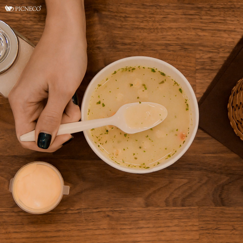 товар Одноразовая ложка, кремовая, 145 мм SP015