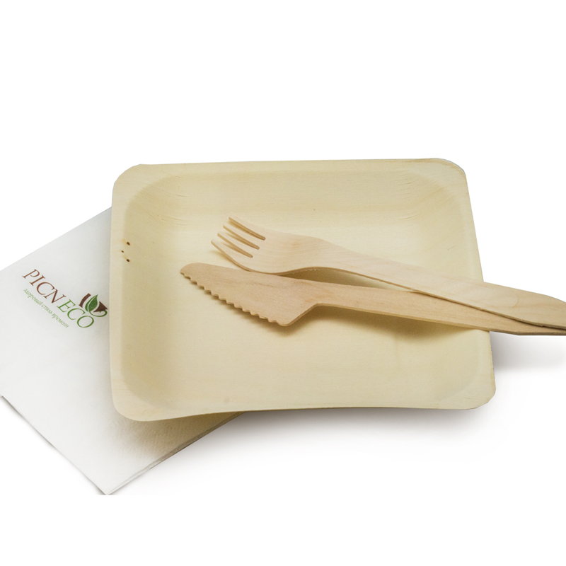 товар Деревянная квадратная тарелка 140*140 мм DP006