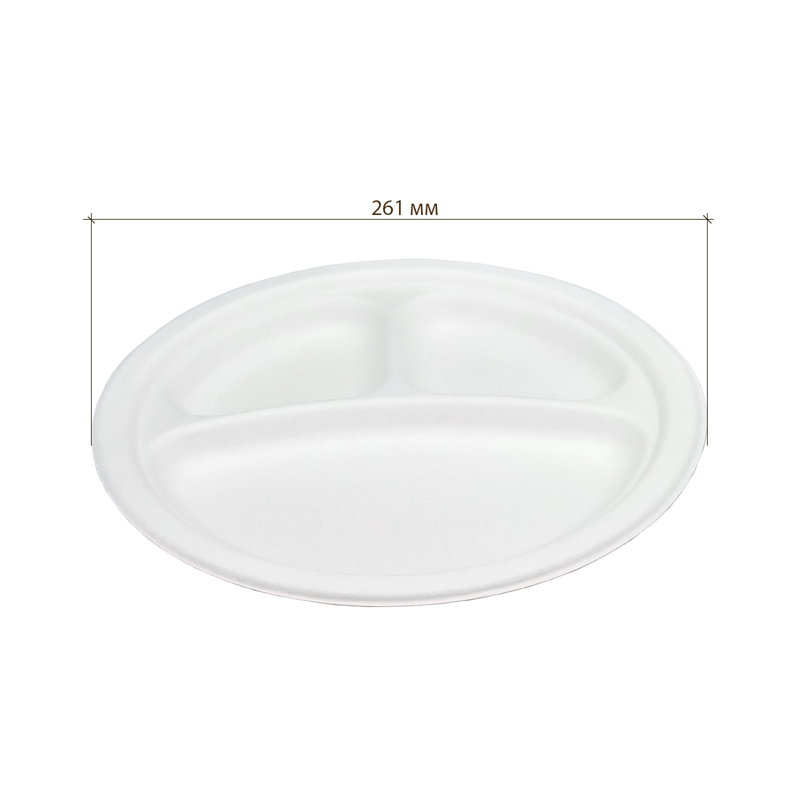 товар Одноразовая секционная тарелка, 261 мм, 3 секции TL007