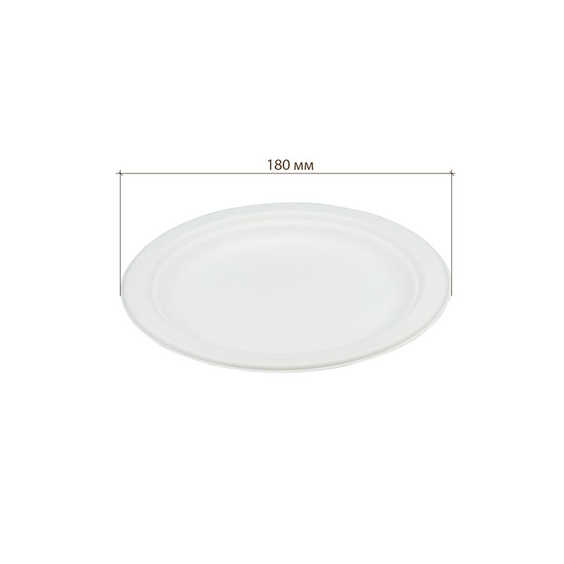 Белая одноразовая тарелка, 180 мм