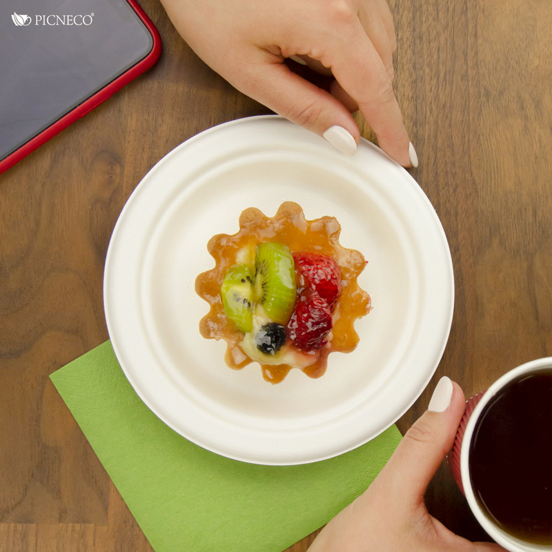 товар Тарелка круглая из целлюлозы, d=155 мм, белая TL004