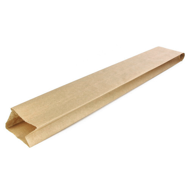 Бумажный крафт пакет с плоским дном, пакет для багетов, 90*40*600 мм