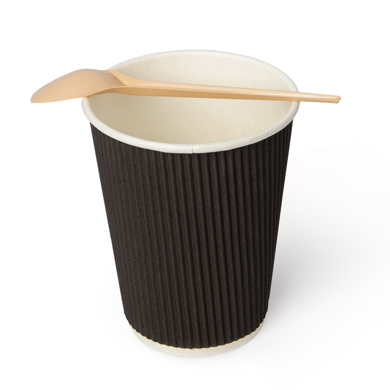 товар Бумажный гофрированный стакан, черный, 350 мл (макс. 400 мл) STG035C