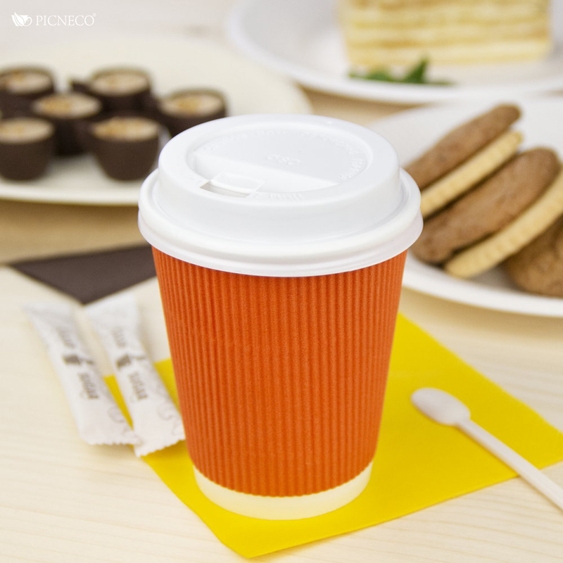 товар Бумажный гофрированный стакан, оранжевый, 250 мл (макс. 270 мл) STG125O