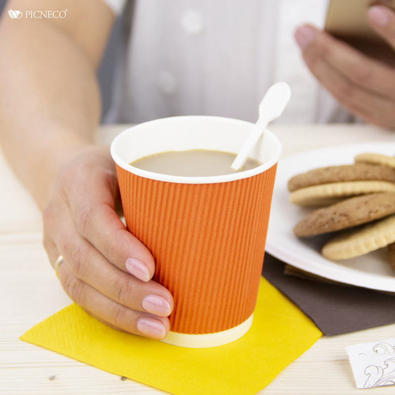 товар Бумажный гофрированный стакан, оранжевый, 250 мл (макс. 270 мл) STG125O