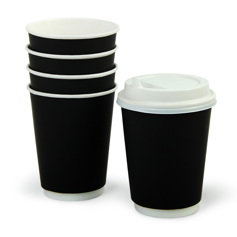 товар Бумажный двухслойный стакан 350 мл черный софт тач STDC035st