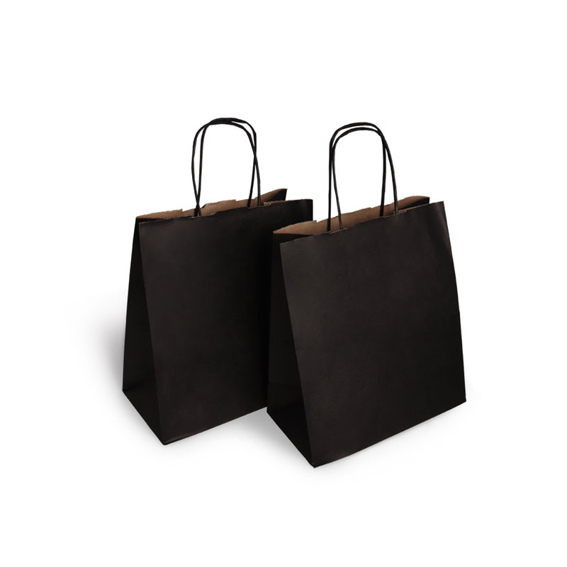 товар Черный пакет с кручеными ручками, внутри крафтовый, 220*120*250 мм CKPK022