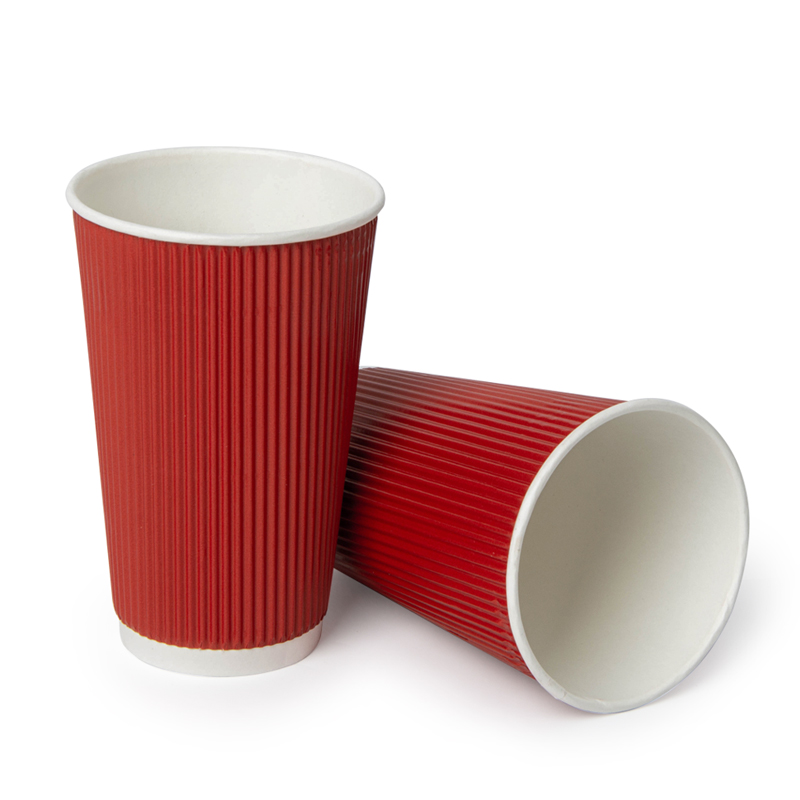 товар Гофрированный бумажный стакан 400 мл, красный STG045R