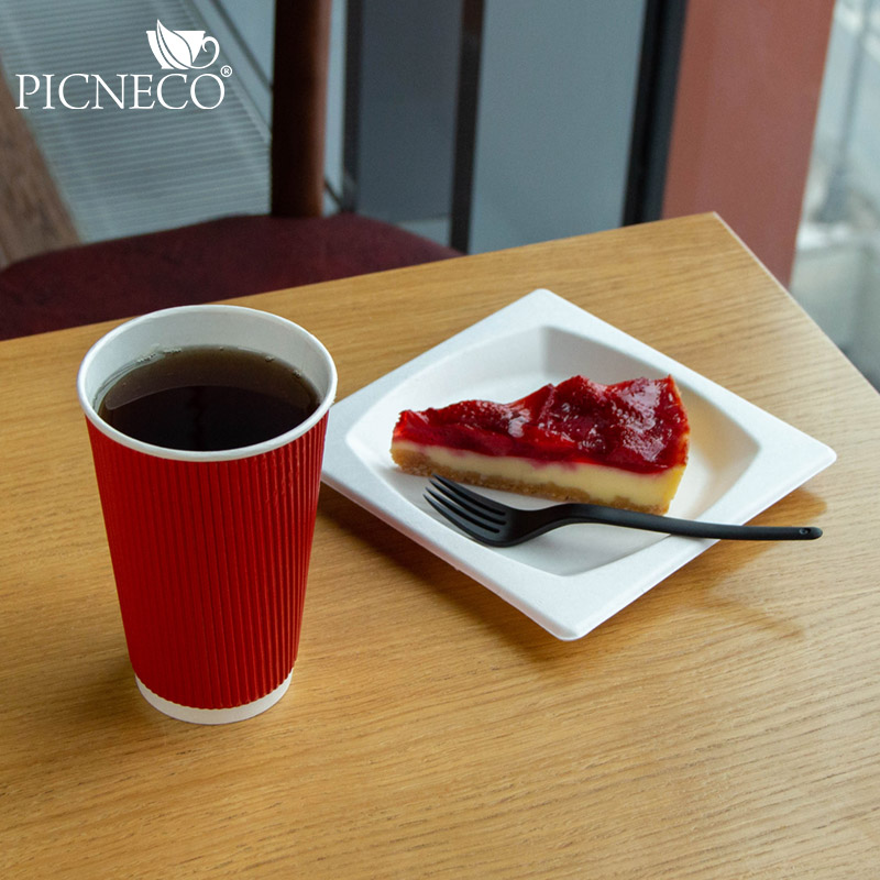 товар Гофрированный бумажный стакан 400 мл, красный STG045R