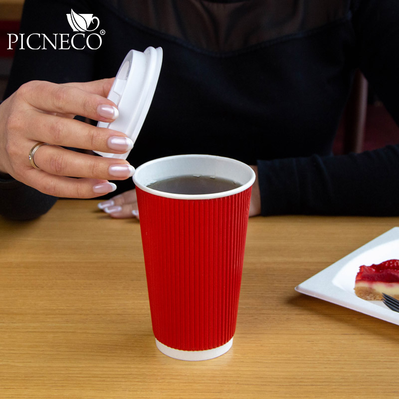 товар Гофрированный бумажный стакан 400 мл, красный STG045R