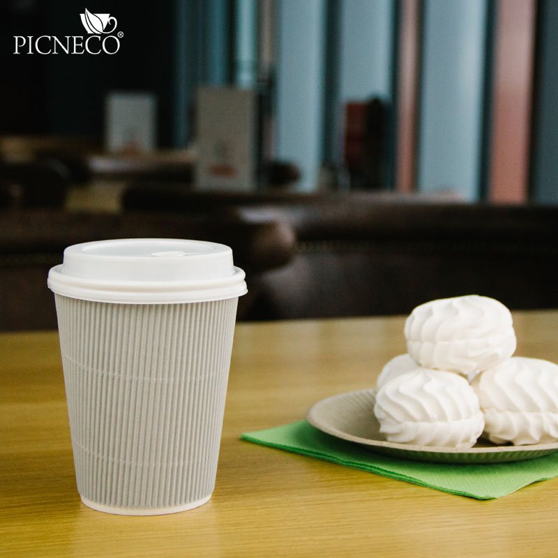 товар Бумажный гофрированный стакан, серебристый, 350 мл (макс. 400 мл) STG135Sr