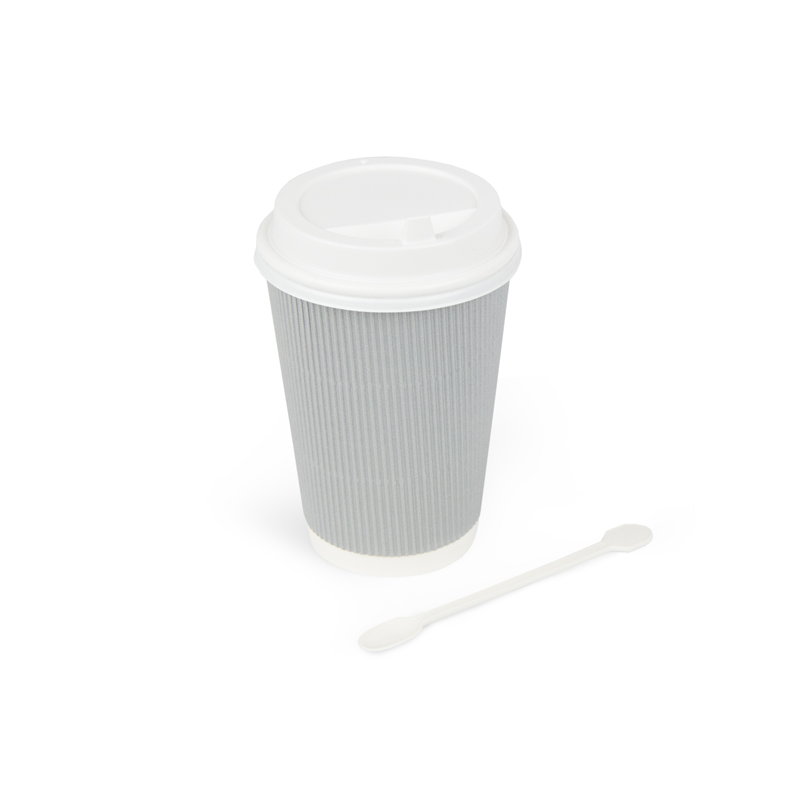 товар Бумажный гофрированный стакан, серебристый, 350 мл (макс. 400 мл) STG135Sr