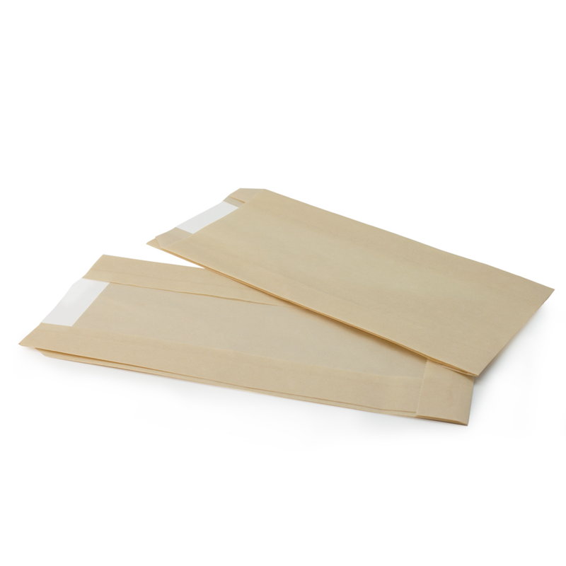 товар Бумажный крафт пакет с плоским дном и окном, бежевый, 110(окно-50)*40*260 мм KPO011