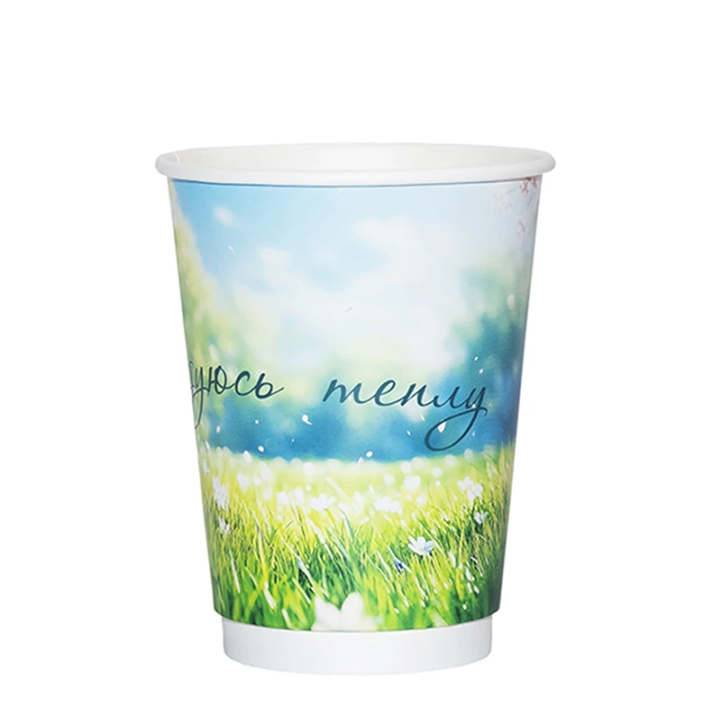 товар Бумажный стакан с рисунком "Радуюсь теплу" 350 мл, двухслойный STD325Rt