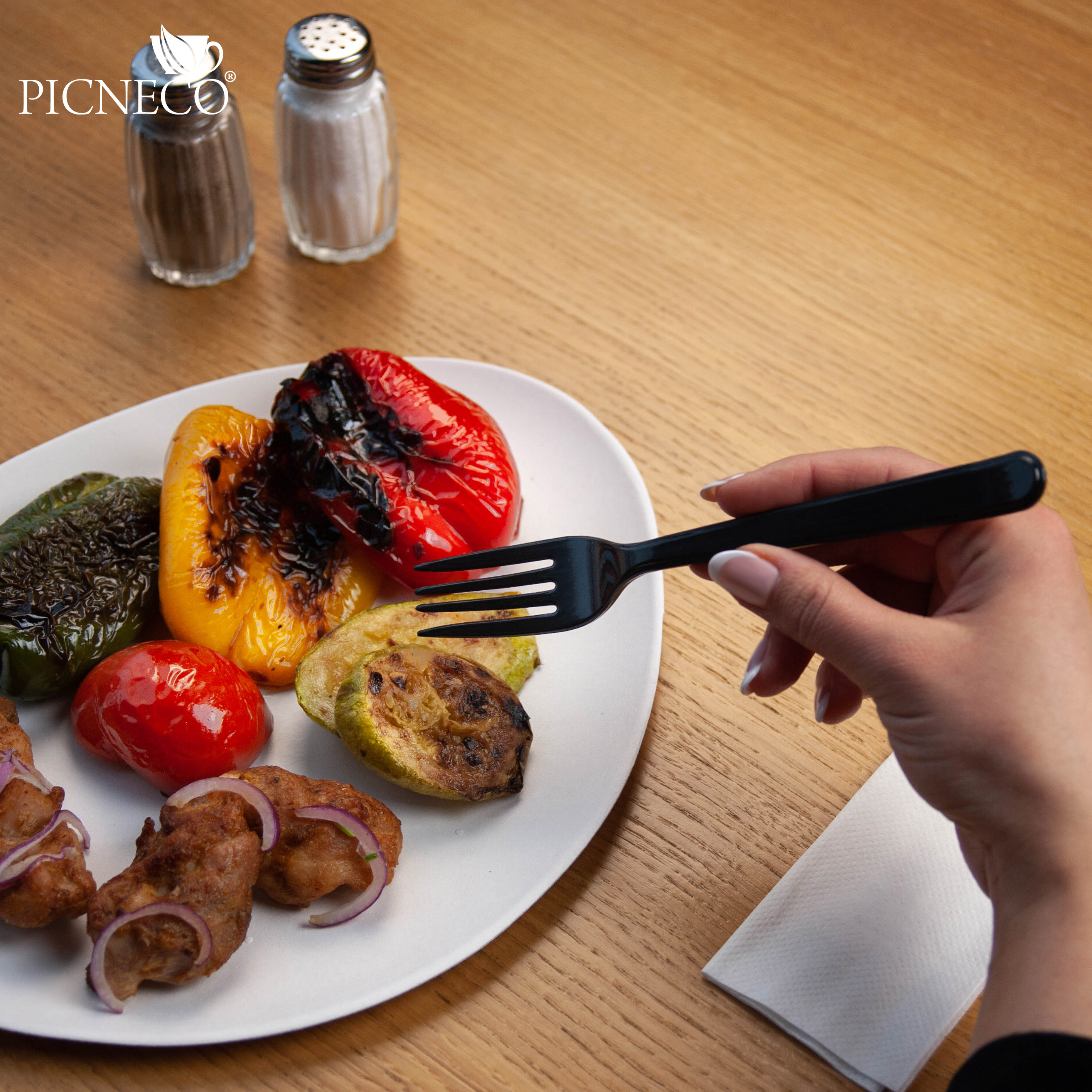 товар Набор черных приборов в инд. упаковке (нож, вилка, салфетка, зубочистка) RU202203C