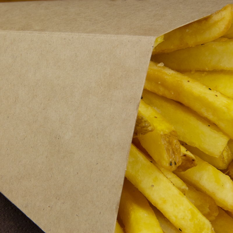 товар Упаковка для картофеля фри, конусная, с отделением для соуса BK011