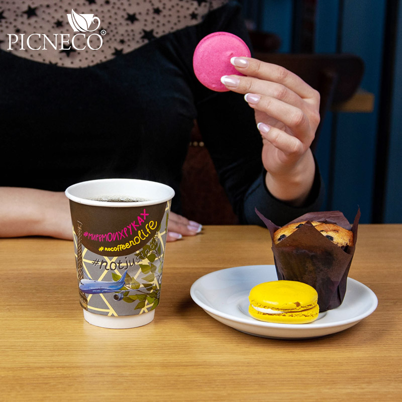 товар Бумажный двухслойный стакан ''Вокруг света'', 350 мл (макс. 400 мл) STD0360